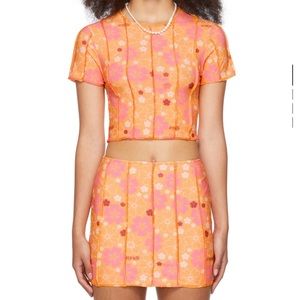 OMIGHTY Orange & Pink Blossom Stitch co-ord